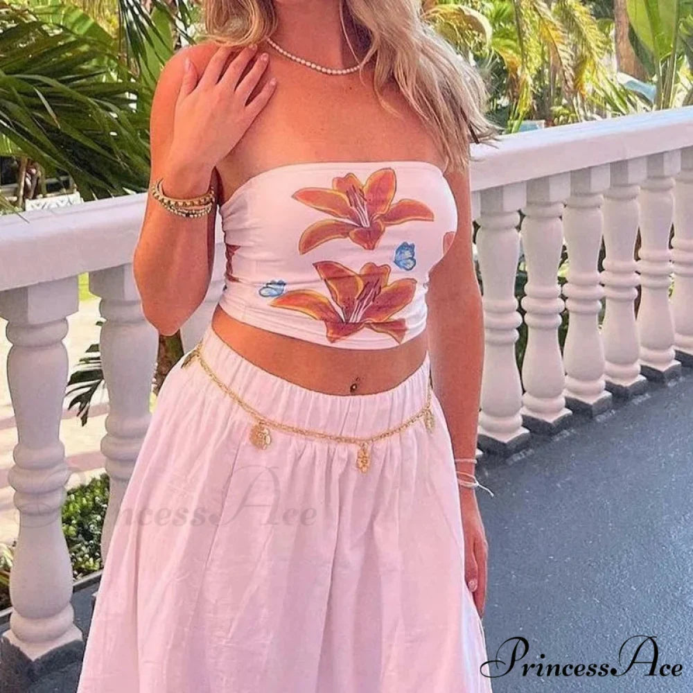Botanical Envelop Bandeau Crop Top
