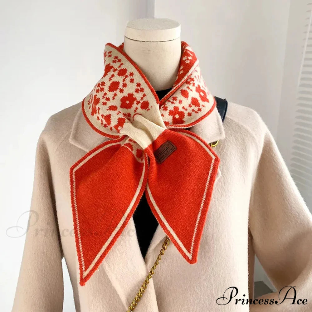 Botanical Knitted Cashmere Winter Scarf