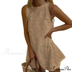 Botanical Off-The-Shoulder Stitching Relaxed Hem Botanical Dress