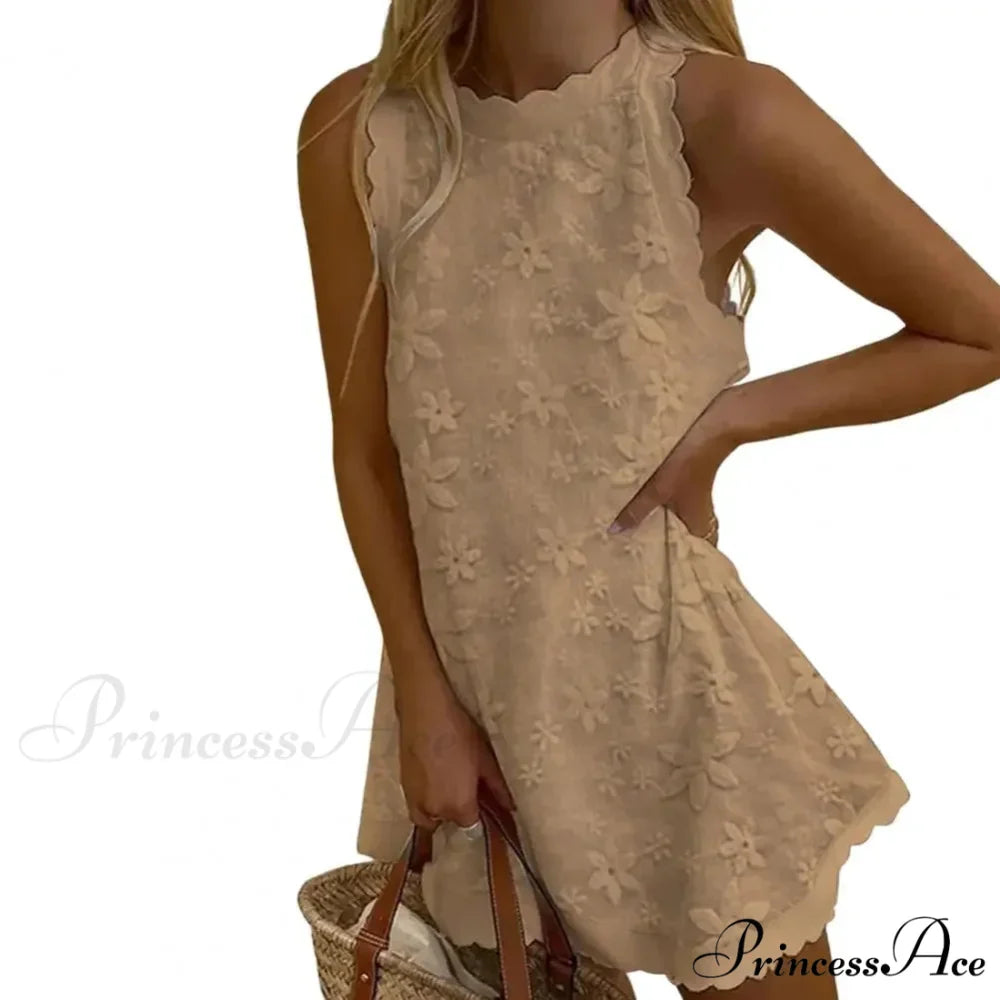 Botanical Off-The-Shoulder Stitching Relaxed Hem Botanical Dress