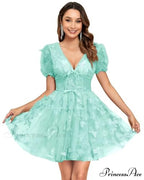 Botanical Plunging Neckline Brief Wedding Gown