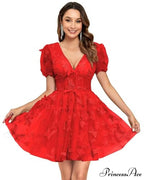 Botanical Plunging Neckline Brief Wedding Gown