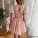 Botanical Plunging Neckline Brief Wedding Gown