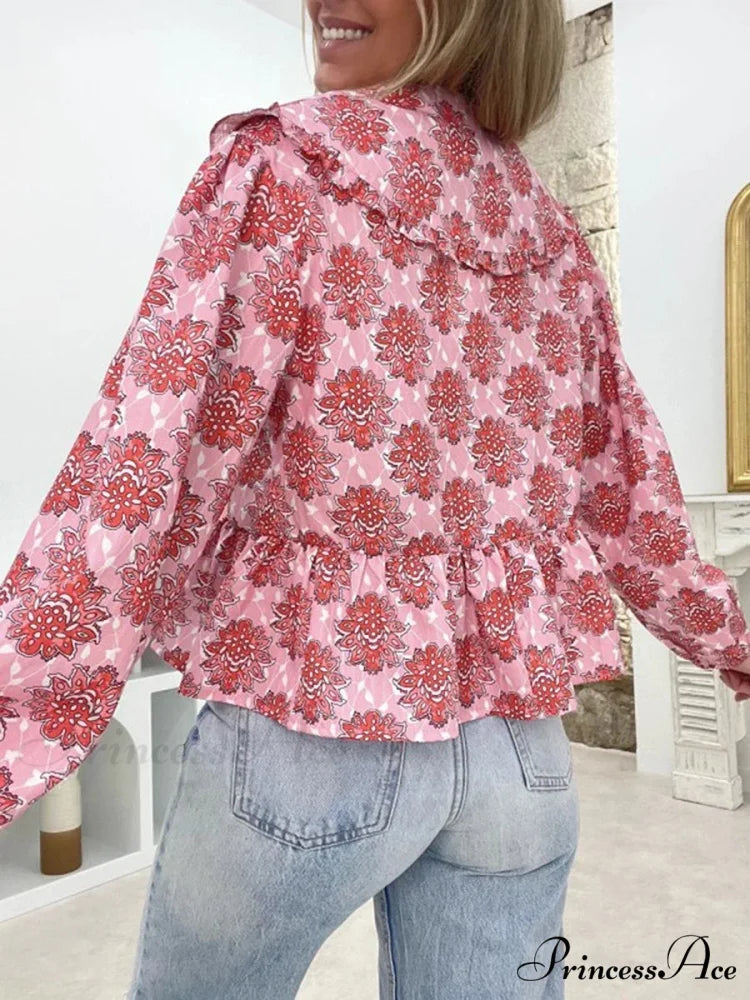 Botanical Puppet Collar Bind Blouse