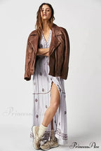 Botanical Stitched Cotton Boho Dress