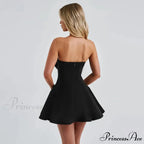 Bow Backless Strapless Party Dress