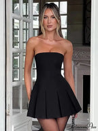 Bow Backless Strapless Party Dress
