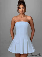 Bow Backless Strapless Party Dress