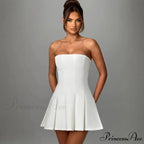 Bow Backless Strapless Party Dress