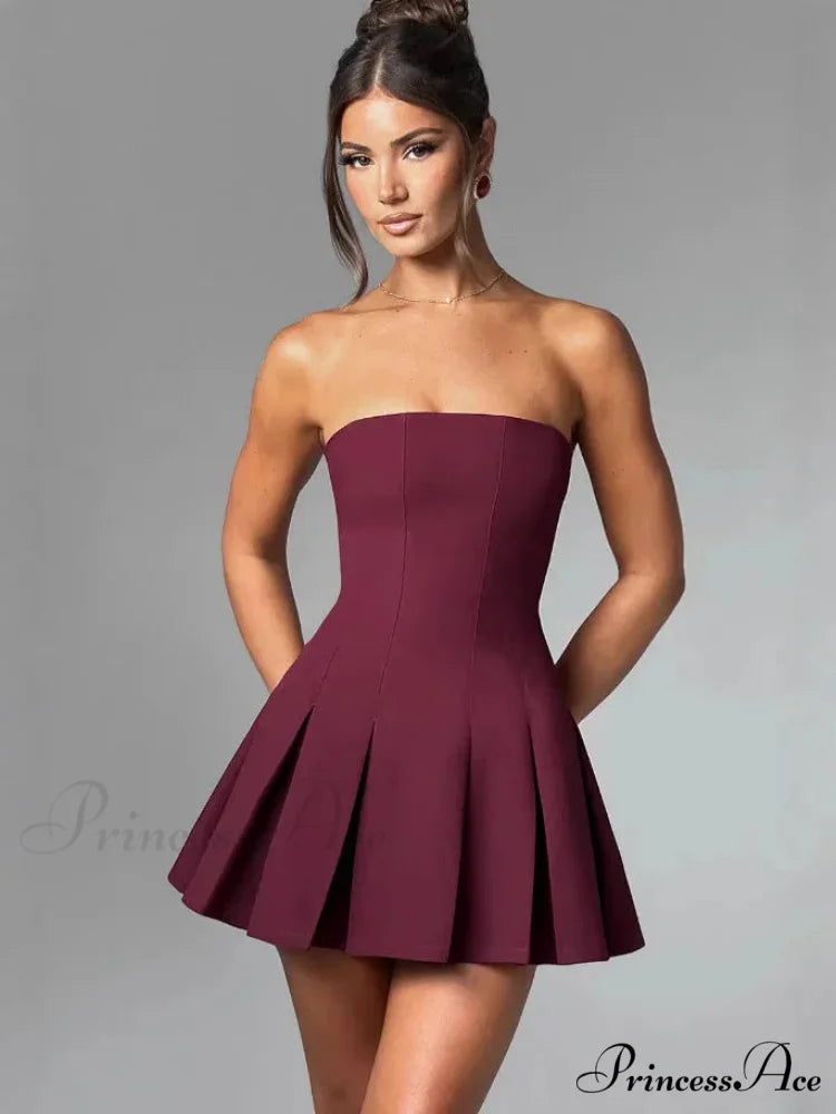 Bow Backless Strapless Party Dress