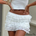Bow Folded Frilled A-Line Skirt