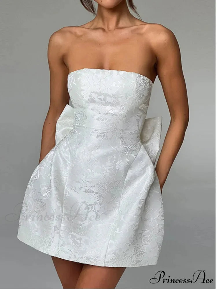 Bow Knot Open-Back Short Dress