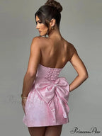 Bow Knot Open-Back Short Dress