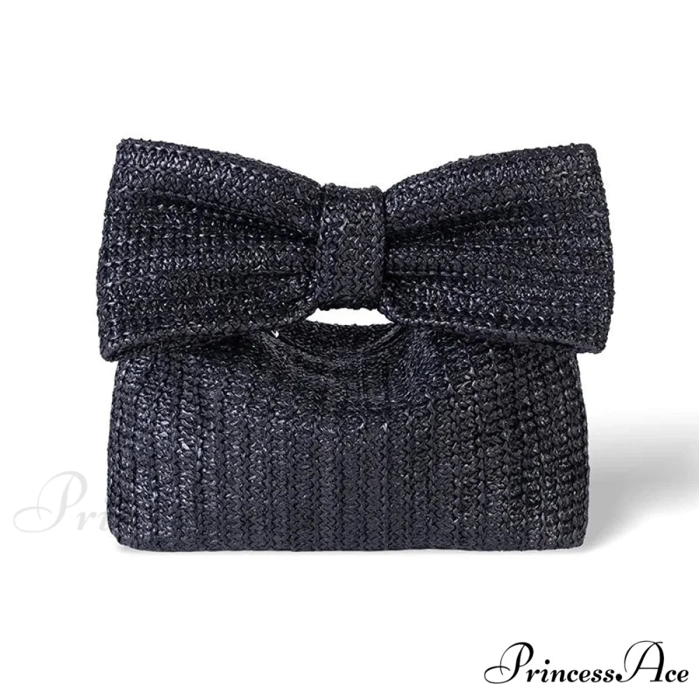 Bow Purse Straw Grip Wristlet