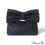 Bow Purse Straw Grip Wristlet