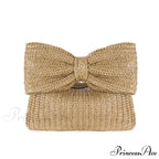 Bow Purse Straw Grip Wristlet