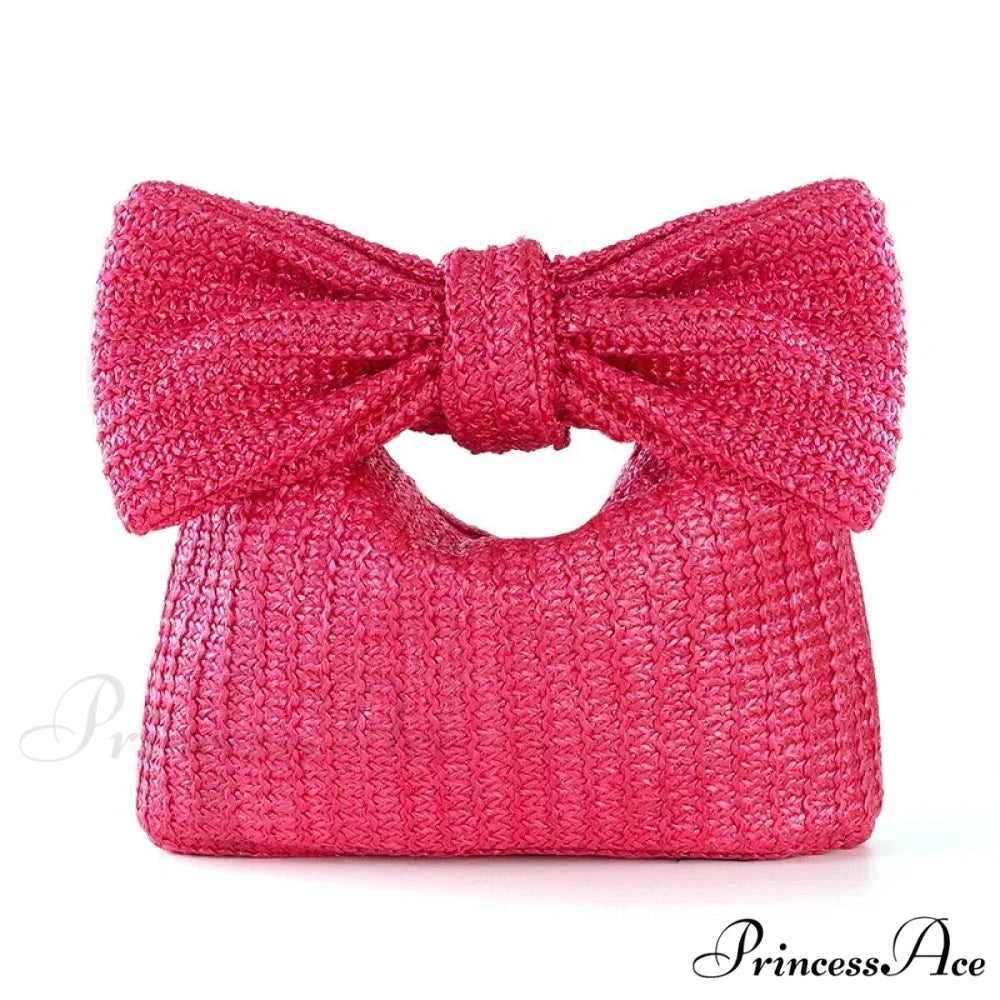 Bow Purse Straw Grip Wristlet