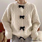 Bow Sweater Autumn Winter Knit Cardigan