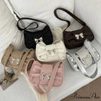 Bow Synthetic Leather Informal Shoulder Purse