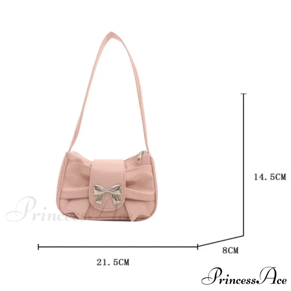 Bow Synthetic Leather Informal Shoulder Purse