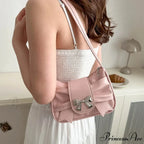 Bow Synthetic Leather Informal Shoulder Purse
