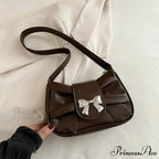 Bow Synthetic Leather Informal Shoulder Purse