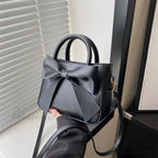 Bow Synthetic Leather Solid Underarm Purse