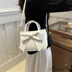 Bow Synthetic Leather Solid Underarm Purse