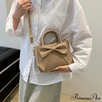 Bow Synthetic Leather Solid Underarm Purse