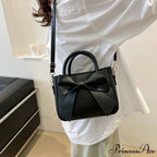 Bow Synthetic Leather Solid Underarm Purse