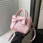 Bow Synthetic Leather Solid Underarm Purse