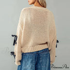 Bow Trim Button Down Cardigan