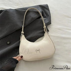 Bowknot Solid Synthetic Leather Shoulder Bag
