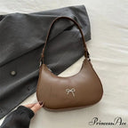 Bowknot Solid Synthetic Leather Shoulder Bag