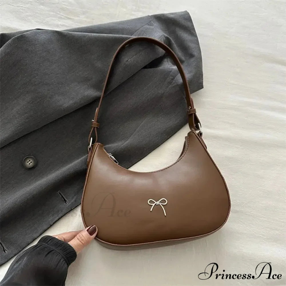 Bowknot Solid Synthetic Leather Shoulder Bag