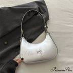 Bowknot Solid Synthetic Leather Shoulder Bag