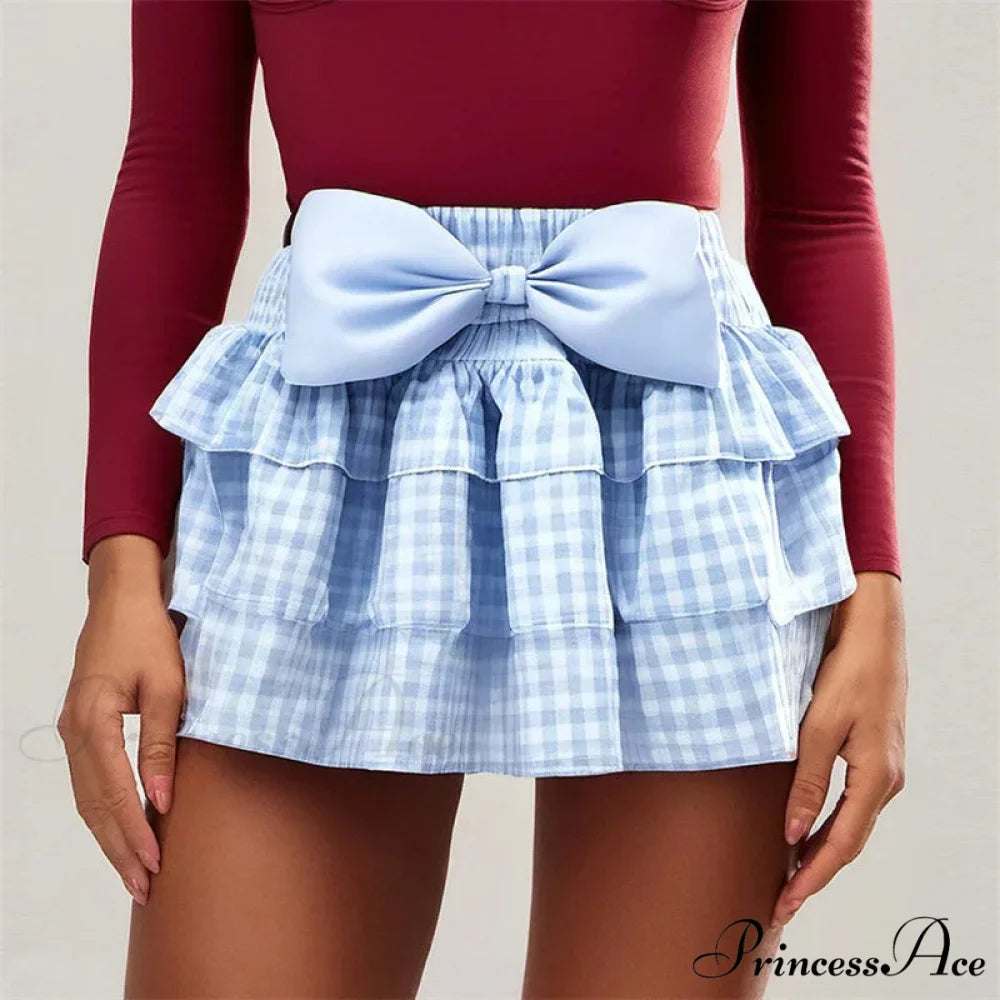 Bowknot Tartan Bloomers Skirt