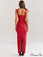 Bows Lace Sexy Maxi Party Dress