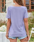 Boxy cutout neck sleeve short tee
