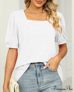Boxy T-shirt Neck Puff with Sleeves