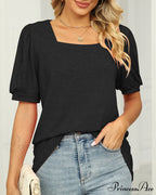 Boxy T-shirt Neck Puff with Sleeves