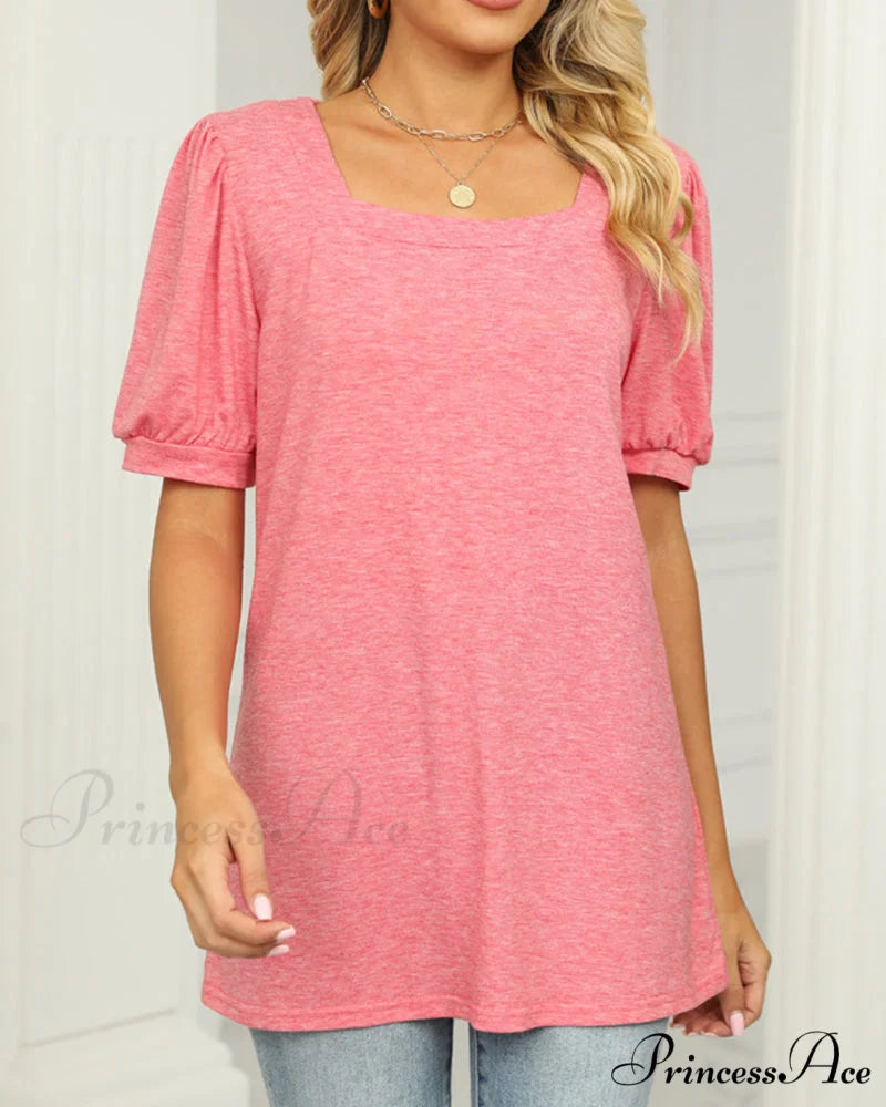 Boxy T-shirt Neck Puff with Sleeves
