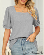 Boxy T-shirt Neck Puff with Sleeves