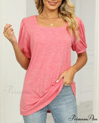 Boxy T-shirt Neck Puff with Sleeves