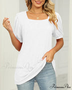 Boxy T-shirt Neck Puff with Sleeves