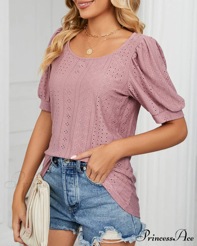 Brief Arm Color Solid T-shirt