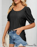 Brief Arm Color Solid T-shirt