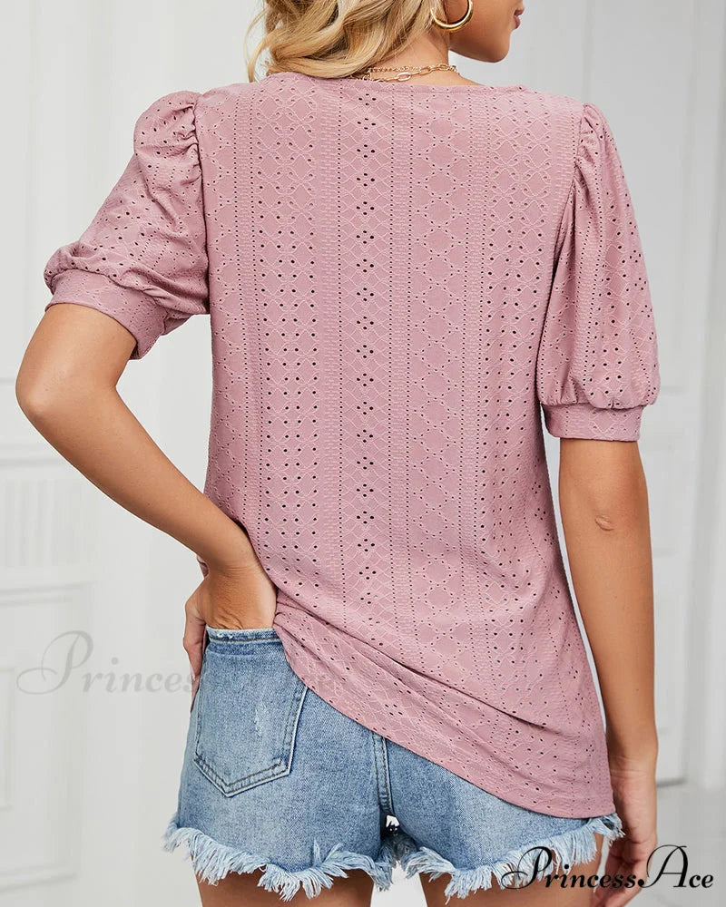 Brief Arm Color Solid T-shirt