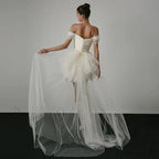 Brief Off-The-Shoulder Silk Bridal Gown