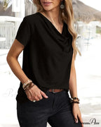 Brief T-shirt - Neck Cowl Sleeves